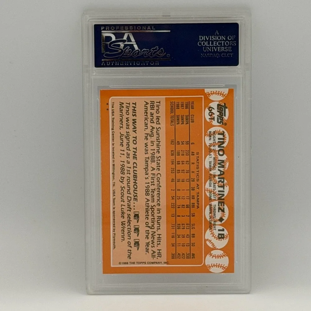 1989 Topps USA Tino Martinez #66T PSA 9 USA Baseball Card Team USA Mint